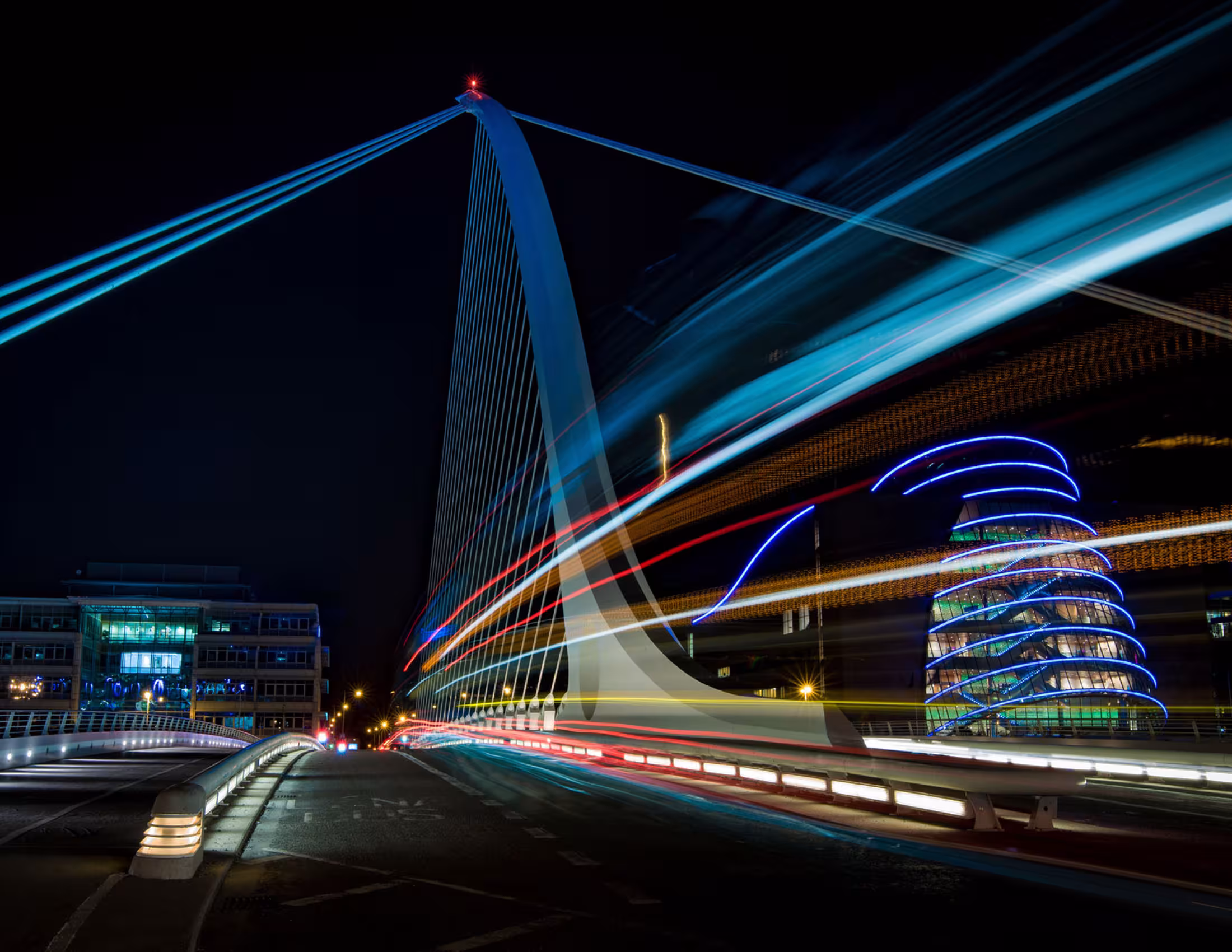 Dublin Ireland City Center at night